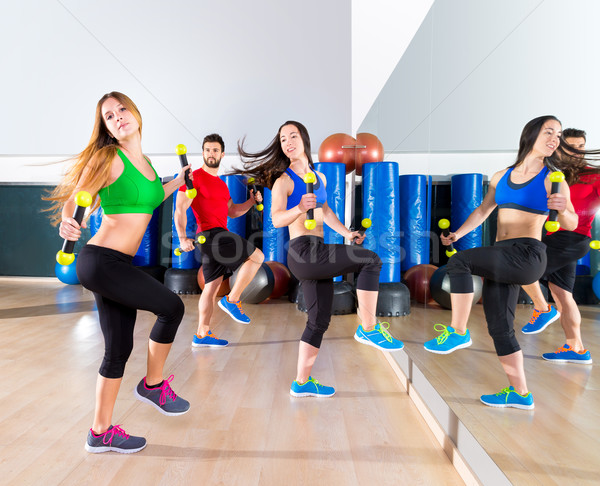 Zumba tánc kardio emberek csoport fitnessz Stock fotó © lunamarina