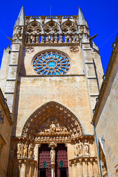 Burgos Cathedral facade in Saint James Way Stock photo © lunamarina