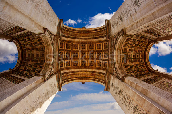 Diadalív Párizs ív diadal alulról fotózva kilátás Stock fotó © lunamarina