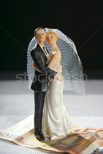 wedding couple figurine and euro note Stock photo © lunamarina