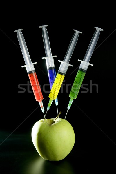 apple manipulation with syringes Stock photo © lunamarina