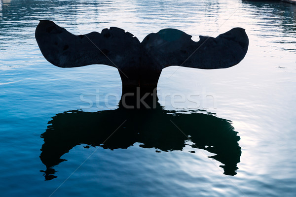 Whale tail sculpture in Cartagena port at Murcia Stock photo © lunamarina