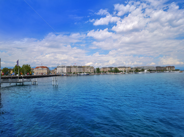 Göl İsviçre su bahar şehir Stok fotoğraf © lunamarina