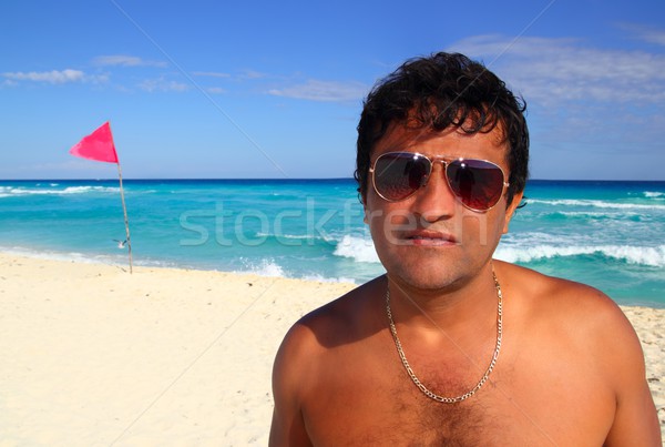мексиканских туристических юмор Карибы парень пляж Сток-фото © lunamarina