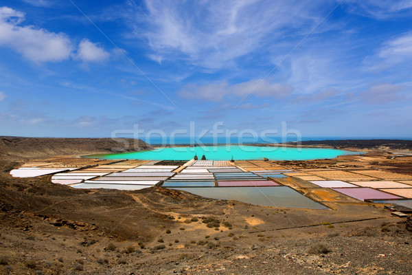 Stock photo: Lanzarote saltworks salinas de Janubio