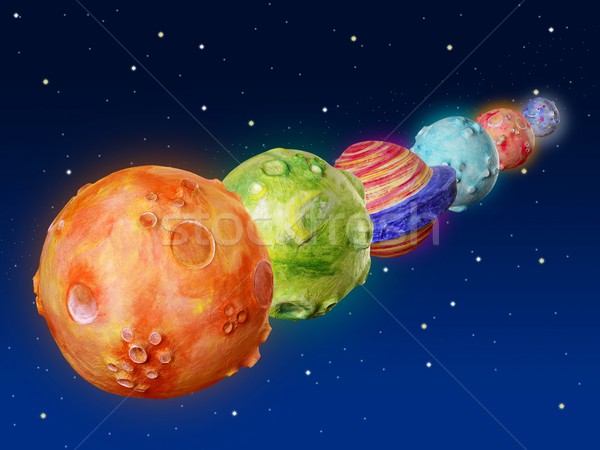 Uzay gezegenler fantezi el yapımı evren renkli Stok fotoğraf © lunamarina