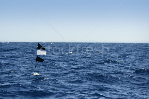 Blue ocean with fisherman longline flag Stock photo © lunamarina