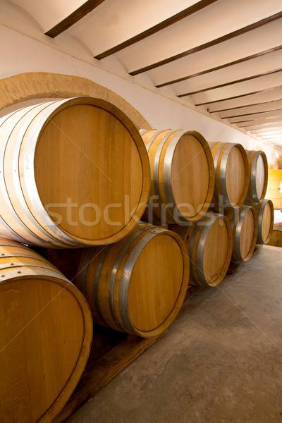 Vino legno rovere fila cantina Foto d'archivio © lunamarina