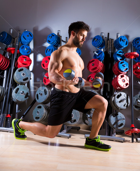 Człowiek treningu fitness siłowni klub Zdjęcia stock © lunamarina