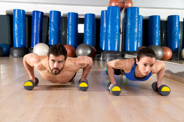 Hantle pompek para fitness siłowni treningu Zdjęcia stock © lunamarina