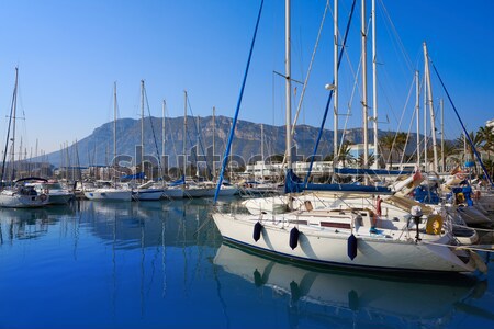 Marina portu zamek Hiszpania morze Śródziemne morza Zdjęcia stock © lunamarina