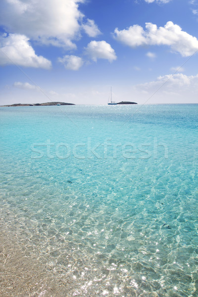 Formentera beach illetas white sand turquoise water Stock photo © lunamarina