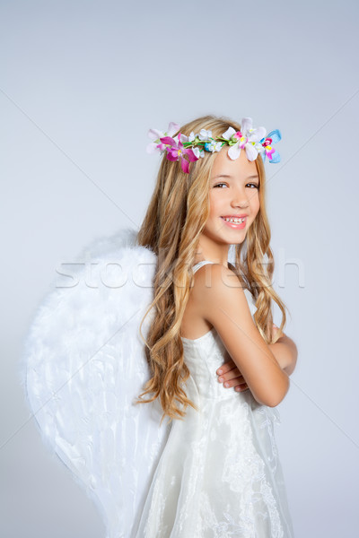 Сток-фото: ангела · детей · девочку · портрет · моде · белый