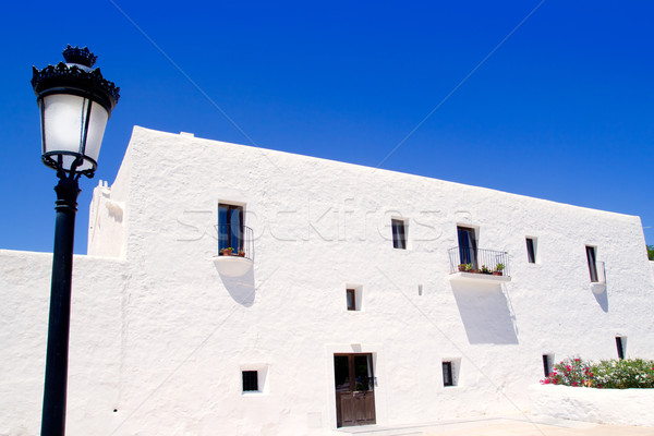Ibiza white church in Sant Carles Peralta Stock photo © lunamarina