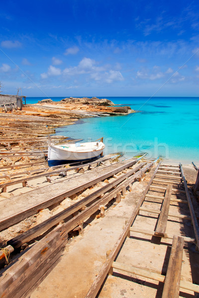 Es Calo de San Agusti port in Formentera island Stock photo © lunamarina