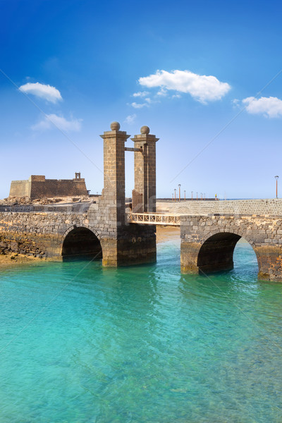 Arrecife Lanzarote castle and bridge Stock photo © lunamarina