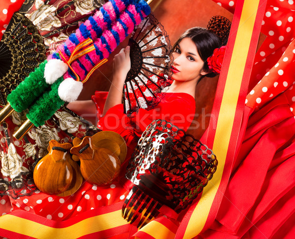 Flamenco mulher toureiro típico Espanha elementos Foto stock © lunamarina