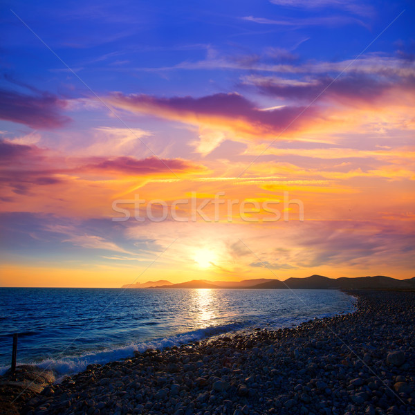 Ibiza Cap des Falco beach sunset Es Vedra in San Jose Stock photo © lunamarina