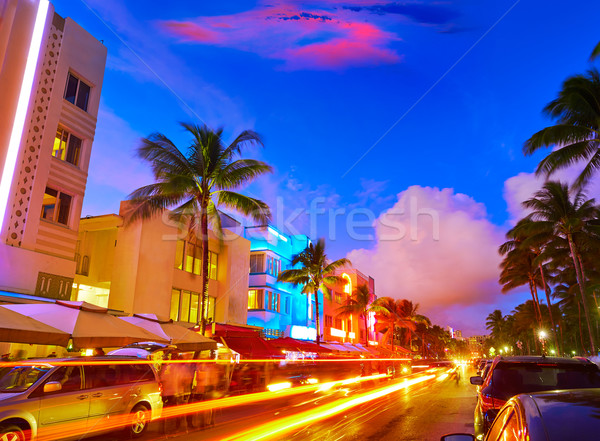 Miami zuiden strand zonsondergang oceaan drive Stockfoto © lunamarina