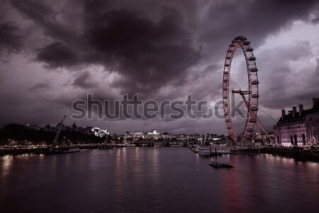 London sunset skyline Bigben and Thames Stock photo © lunamarina