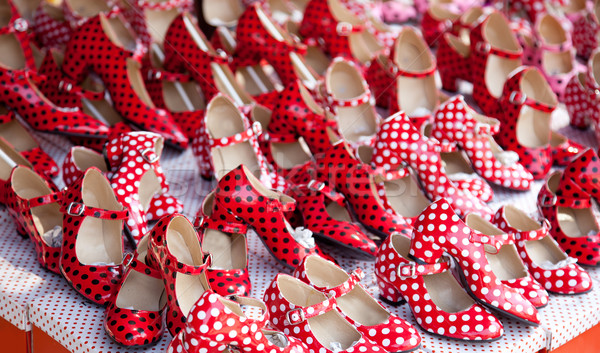 gypsy red shoes with polka dot spots Stock photo © lunamarina