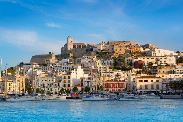 Ibiza Eivissa town with blue Mediterranean Stock photo © lunamarina