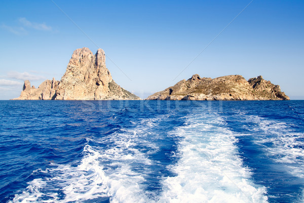 Es Vedra islet and Vedranell islands in blue Stock photo © lunamarina