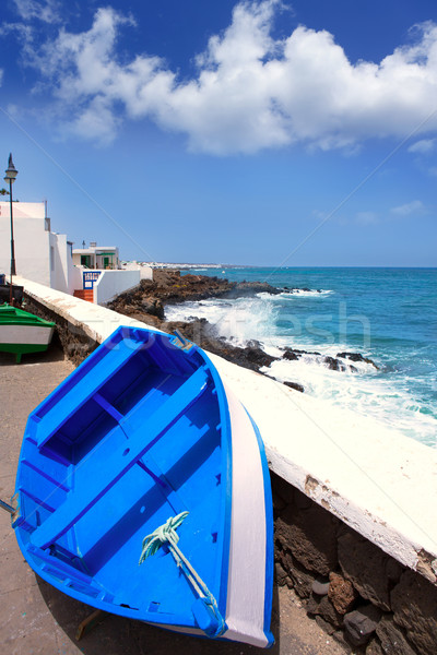 Arrieta Haria boat in Lanzarote coast at Canaries Stock photo © lunamarina