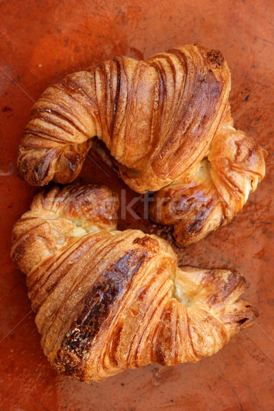 Foto stock: Dois · croissant · laranja · argila · marrom