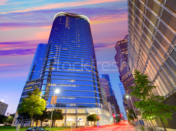 Houston Downtown skyline sunset at Texas US Stock photo © lunamarina