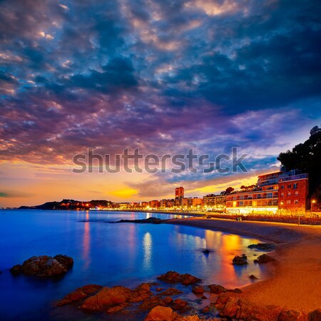 Kikötő naplemente sziget Mallorca Spanyolország tengerpart Stock fotó © lunamarina