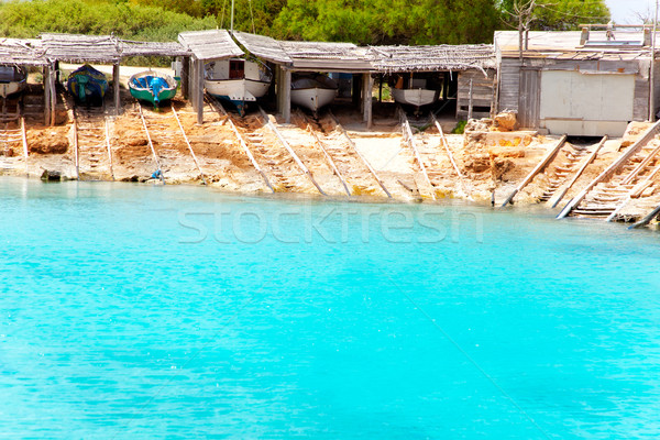 Es Calo de San Agusti port in Formentera island Stock photo © lunamarina