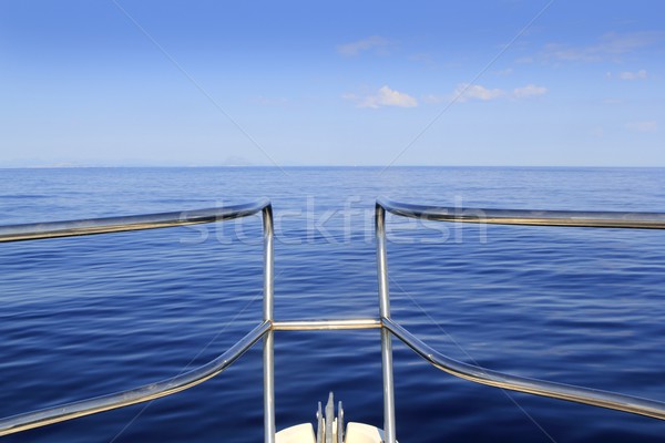 blue perfect sea cruising boat bow calm ocean Stock photo © lunamarina