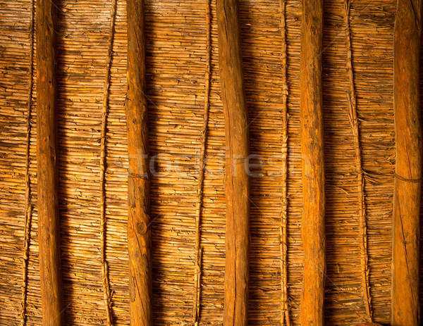 Mediterranean cane roof in traditional wooden roofing  Stock photo © lunamarina