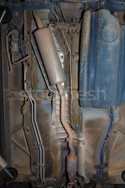 Car underbody exhaust pipe fuel tank Stock photo © lunamarina