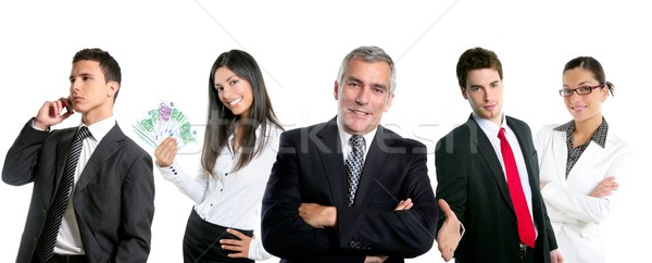 Group of business people in a line row isolated Stock photo © lunamarina