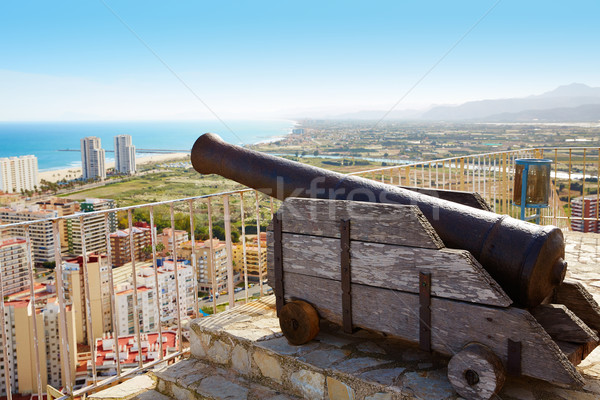 Cullera Cannon in the Castle top with aerial skyline  Stock photo © lunamarina