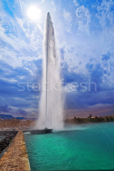 Geneva Geneve lake water Jet D'eau Switzerland Stock photo © lunamarina