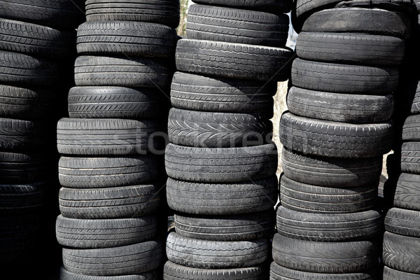 car tires pneus stacked in rows Stock photo © lunamarina