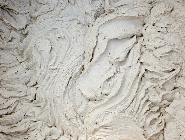 Stock photo: fresh white cement montar closeup texture