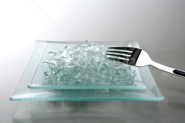 Eten vandaag gebroken glas menu speciaal schotel Stockfoto © lunamarina