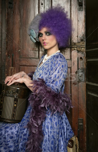 modern fashion vanguard woman with baggage Stock photo © lunamarina