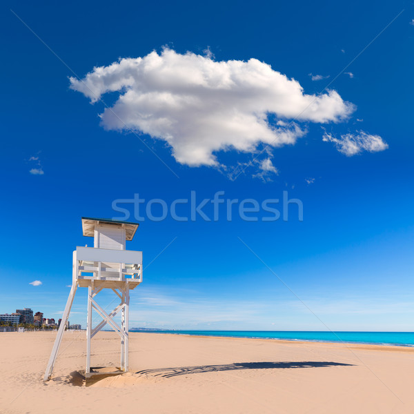 Foto stock: Playa · Valencia · mediterráneo · España · torre · naturaleza