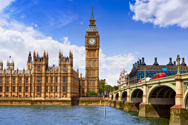 Big Ben Londres reloj torre thames río Foto stock © lunamarina