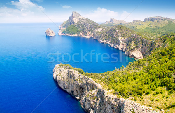 Formentor cape to Pollensa aerial sea view in Mallorca Stock photo © lunamarina