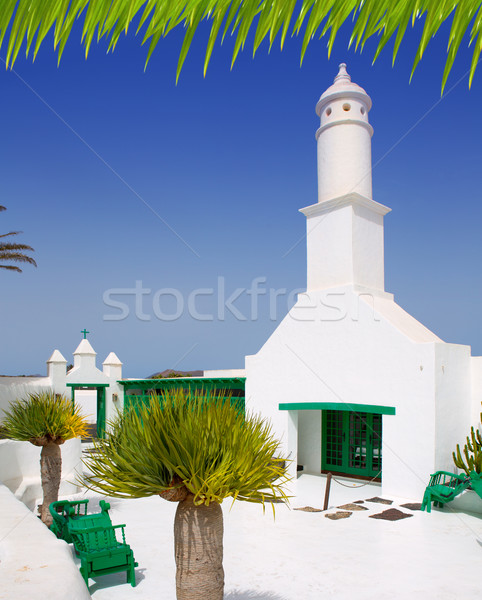 加那利群島 天空 施工 棕櫚 綠色 教會 商業照片 © lunamarina