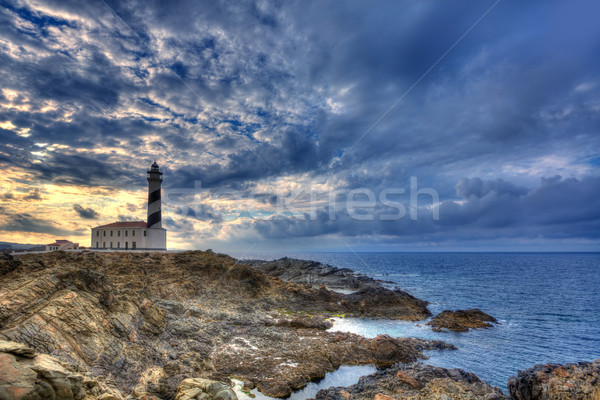 Cap de Favaritx sunset lighthouse cape in Mahon Stock photo © lunamarina