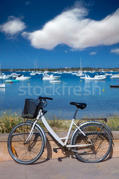 Formentera bicycle at Estany des Peix lake Stock photo © lunamarina