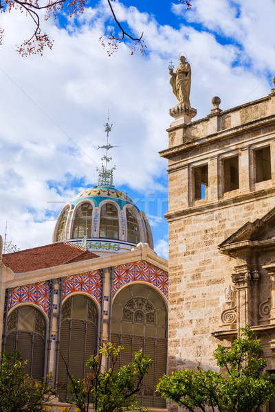 Valencia merkezi pazar açık kubbe İspanya Stok fotoğraf © lunamarina