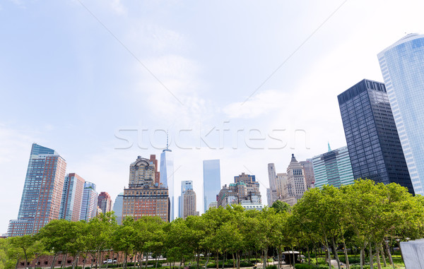 Lower Manhattan New York skyline Battery Park Stock photo © lunamarina